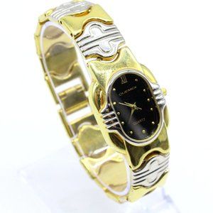 Vintage Quemex Watch Women's Luxury Dual Tone Wire Bezel Band Analog Quartz
